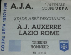 1997-1998 Auxerre-Lazio biglietto