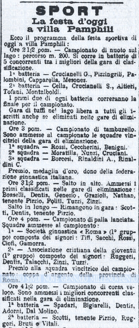 21 maggio 1899, Bigiarelli vince a Villa Pamphili